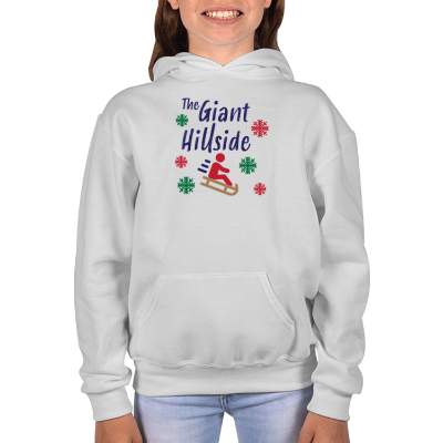 White printed full color youth sweatshirt.