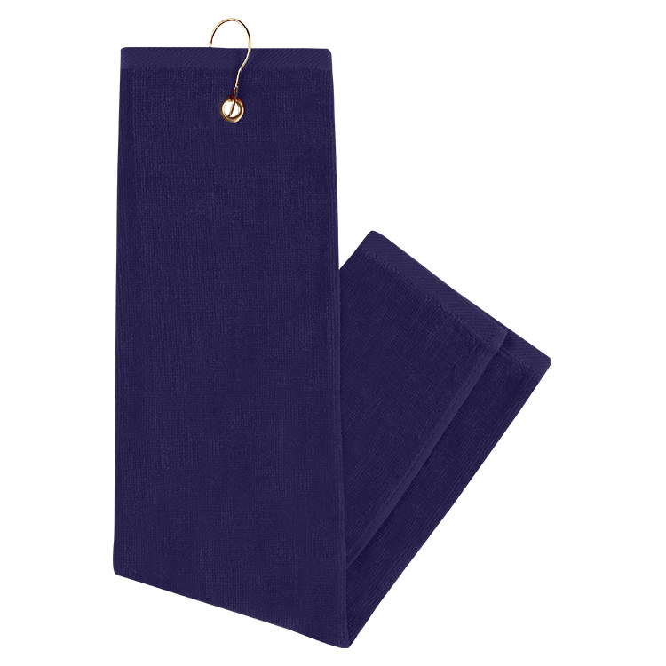 Embroidered tri fold golf towel