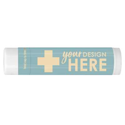 White background lip balm with your customized imprint.