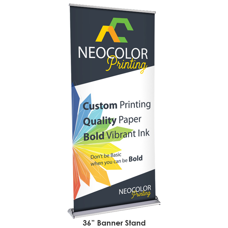Polyester table cover throw with 36 inch  banner stand with graphics trade show package.