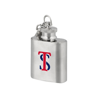 Stainless steel flask with custom full color imprint in 1 ounce.