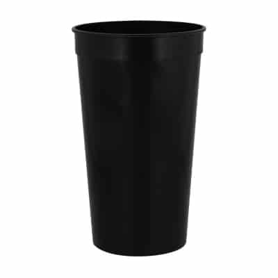 Plastic yellow stadium cup blank in 32 ounces.