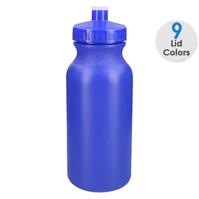 Plastic red water bottle blank with push pull lid in 20 ounces.