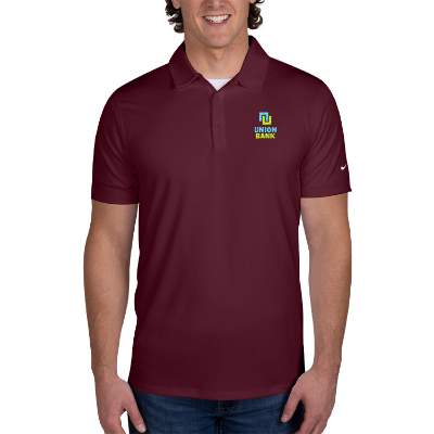 Maroon embroidered custom modern fit polo