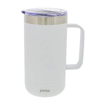 Blank white tumbler with handle.