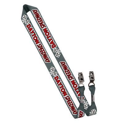 3/4 inch satin polyester custom full-color logo lanyard with double clip.