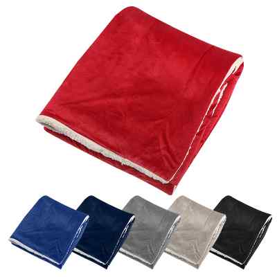 Red micromink sherpa blanket.