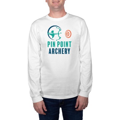 White customized full color imprint long sleeve tee.