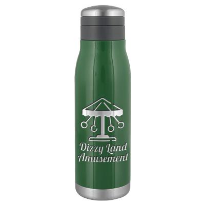 Stainless forage bottle with engraved logo.