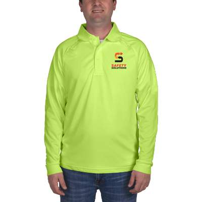 Customized full color safety yellow long-sleeve tactical polo