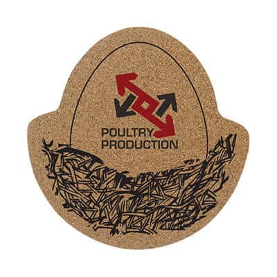 Cork 5 inches nest egg coaster with full color print.