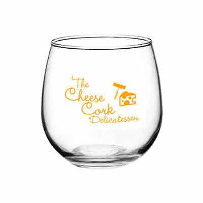 Glass clear wine glass with custom imprint in 16.75 ounces.