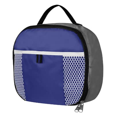 Blank royal blue polyester lunchtime bag.