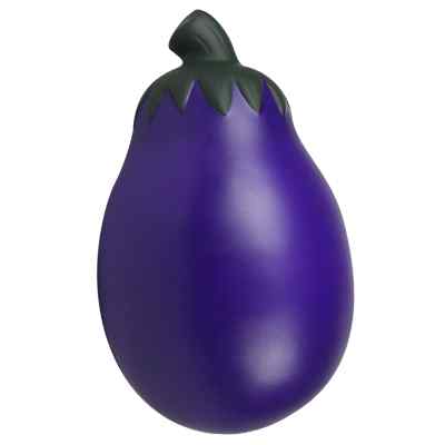 Foam short eggplant stress ball blank. 