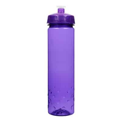 Plastic purple water bottle blank with push pull lid in 24 ounces.