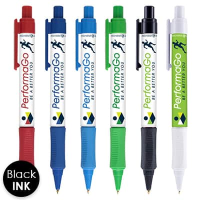 Custom full-color antimicrobial plastic pen.