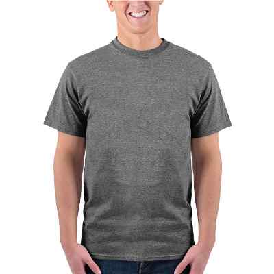Blank dark heather grey short sleeve t-shirt.