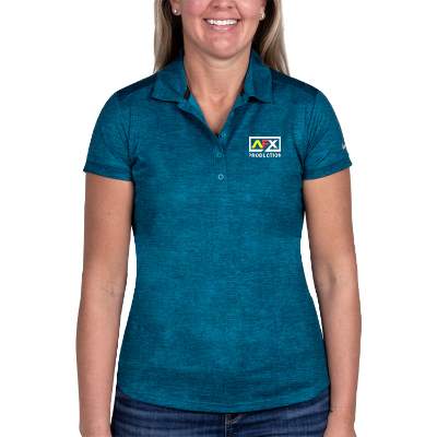 Blue custom embroidered ladies' dri-fit crosshatch polo