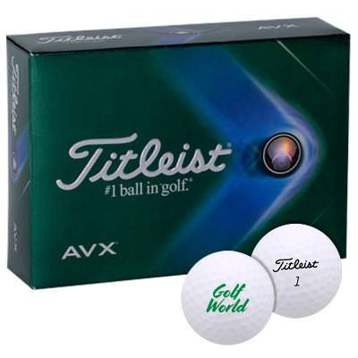 Titleist avx golf ball with custom promotional logo. 