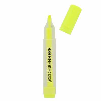 Plastic frosted highlighter with promotional logo.