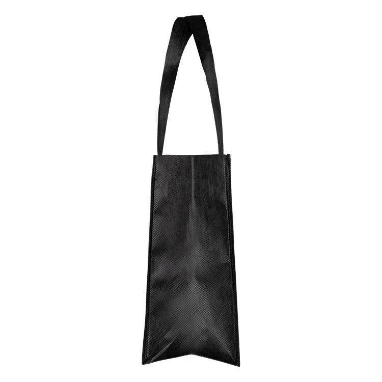 Non-woven PET full-color sublimation tote bag with 6-inch gussets and reinforced handles.